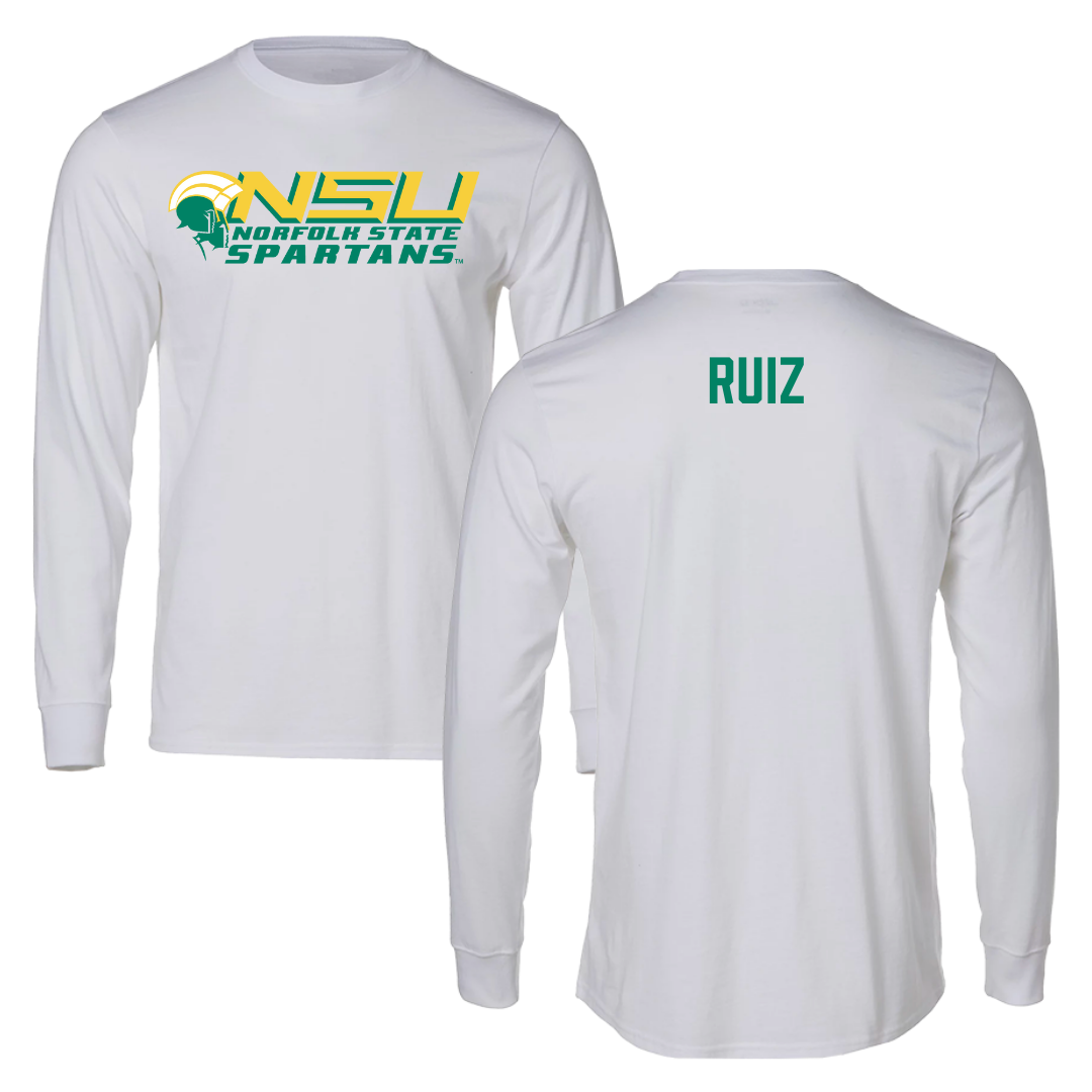 Norfolk State University Tennis White Performance Long Sleeve - Laura Ruiz