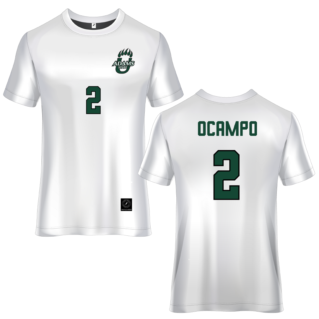 Adams State University White Soccer Jersey - #2 Lauren Ocampo