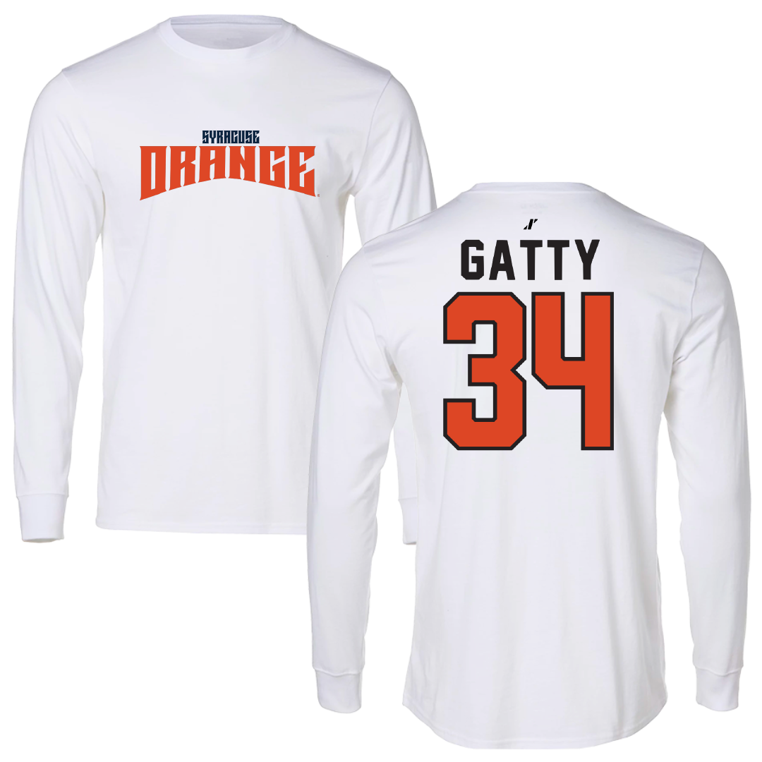 Syracuse University Basketball White Classic Long Sleeve - #34 Christopher Gatty