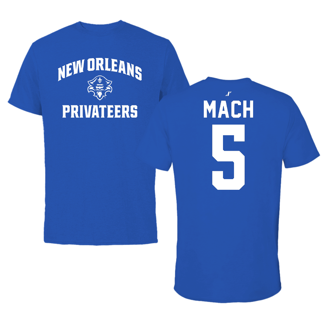 University of New Orleans Baseball Blue General Tee - #5 Dylan Mach