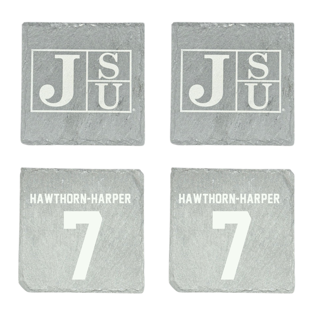 Jackson State University Soccer Stone Coaster (4 Pack)  - #7 Ryanne Hawthorn-Harper