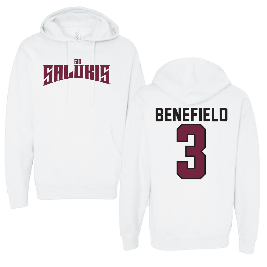 Southern Illinois University at Carbondale Football White Classic Hoodie - #3 Jaelin Benefield