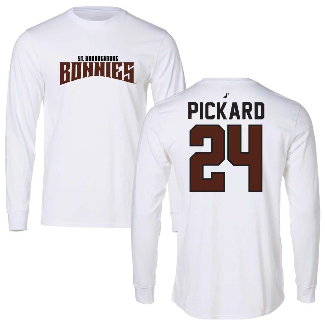 St. Bonaventure University Soccer White Classic Performance Long Sleeve - #24 Kristin Pickard