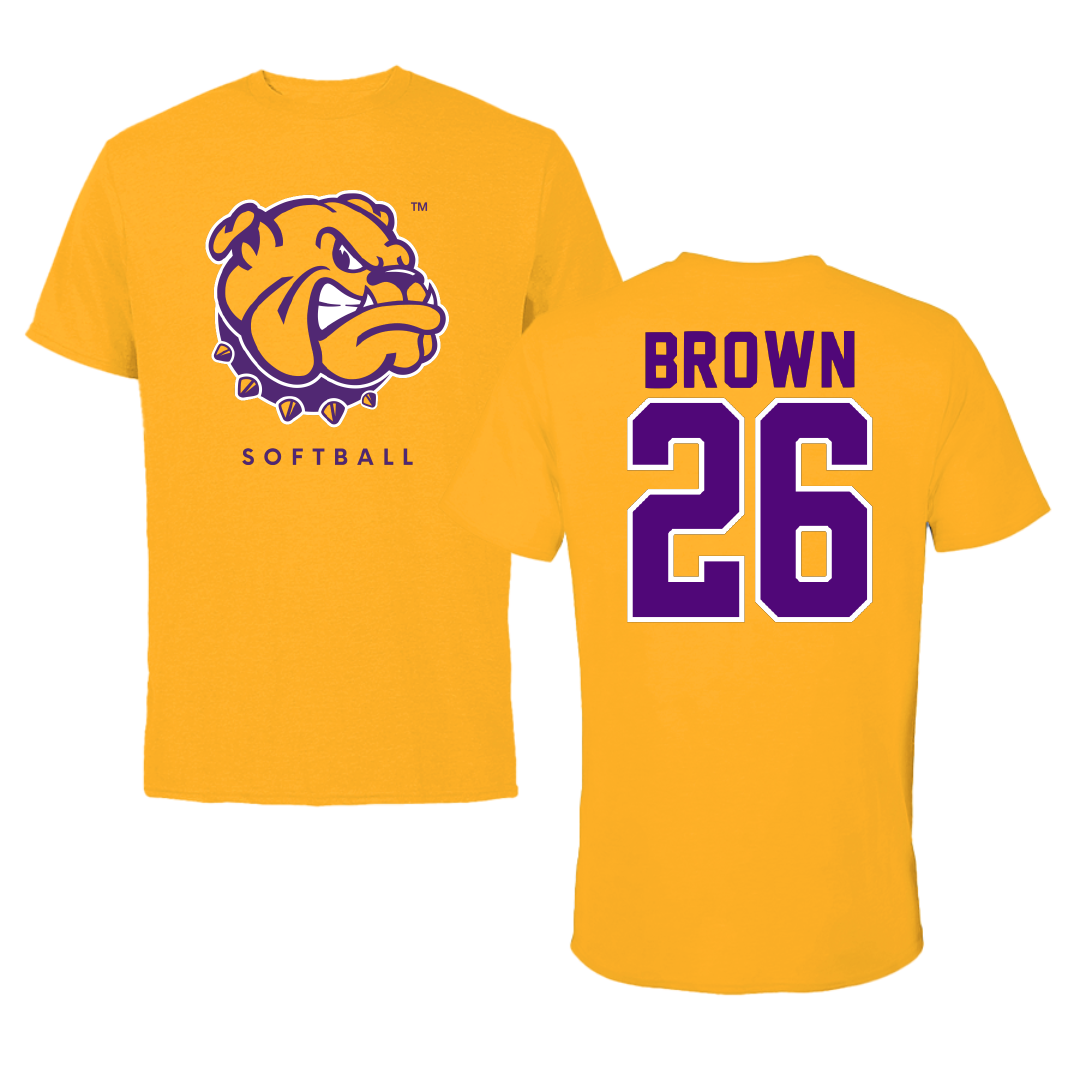 Western Illinois University Softball Gold Tee - #26 Payton Brown