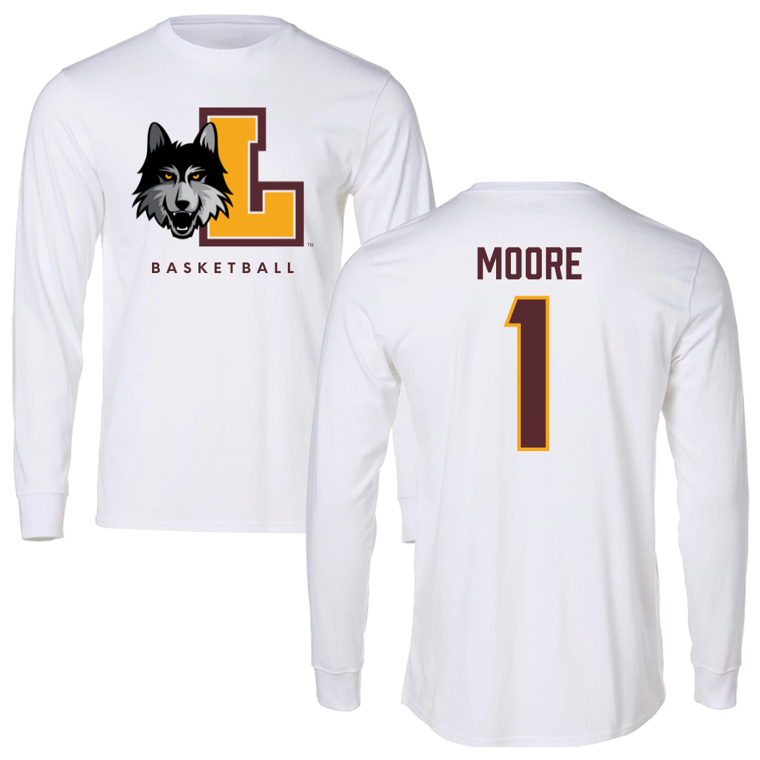 Loyola University-Chicago Basketball White Mascot Long Sleeve - #1 Aaliyah Moore