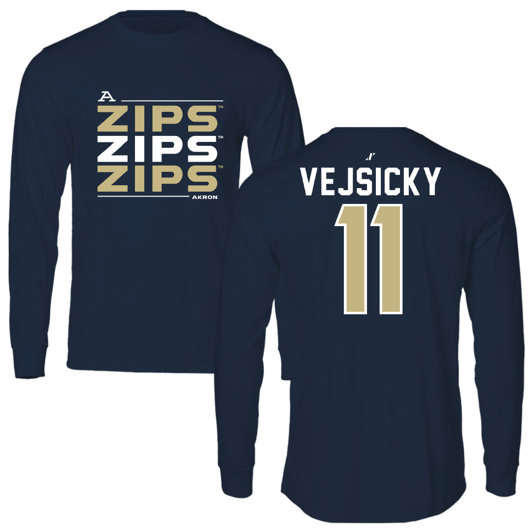 University of Akron Basketball Navy General Long Sleeve - #11 Maddie Vejsicky