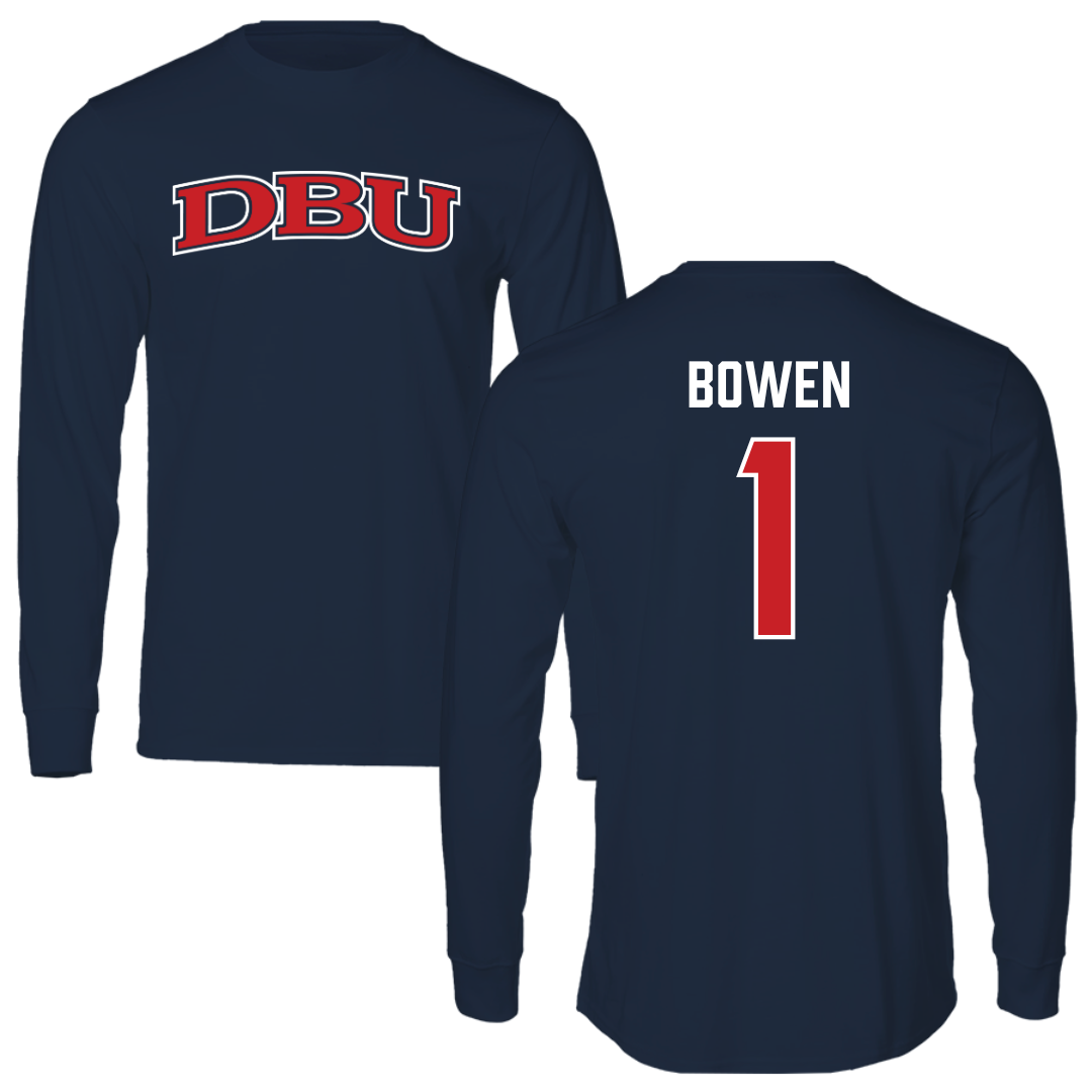 Dallas Baptist University Soccer Navy DBU Performance Long Sleeve - #1 Breanna Bowen