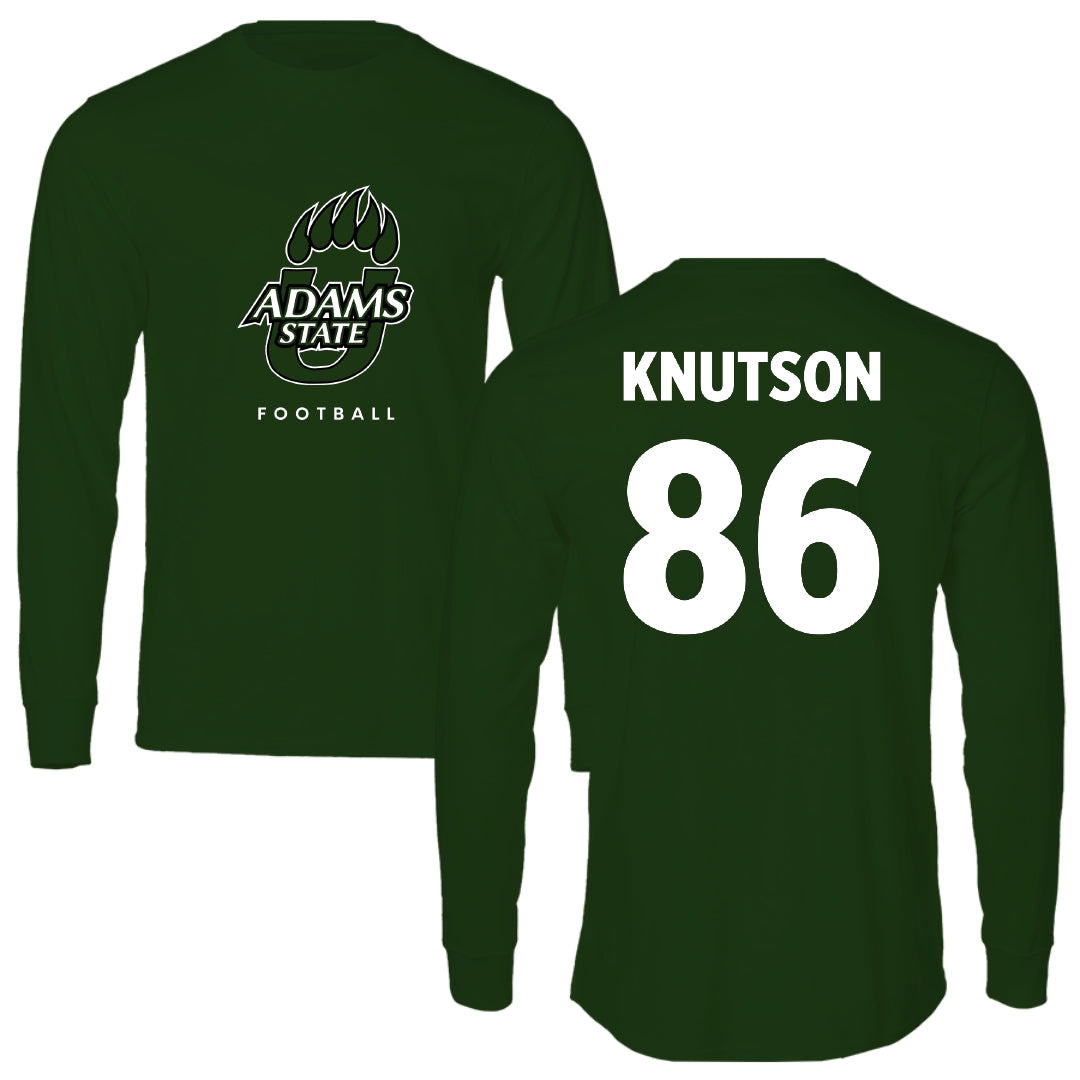 Adams State University Football Forest Green Long Sleeve - #86 Kelin Knutson