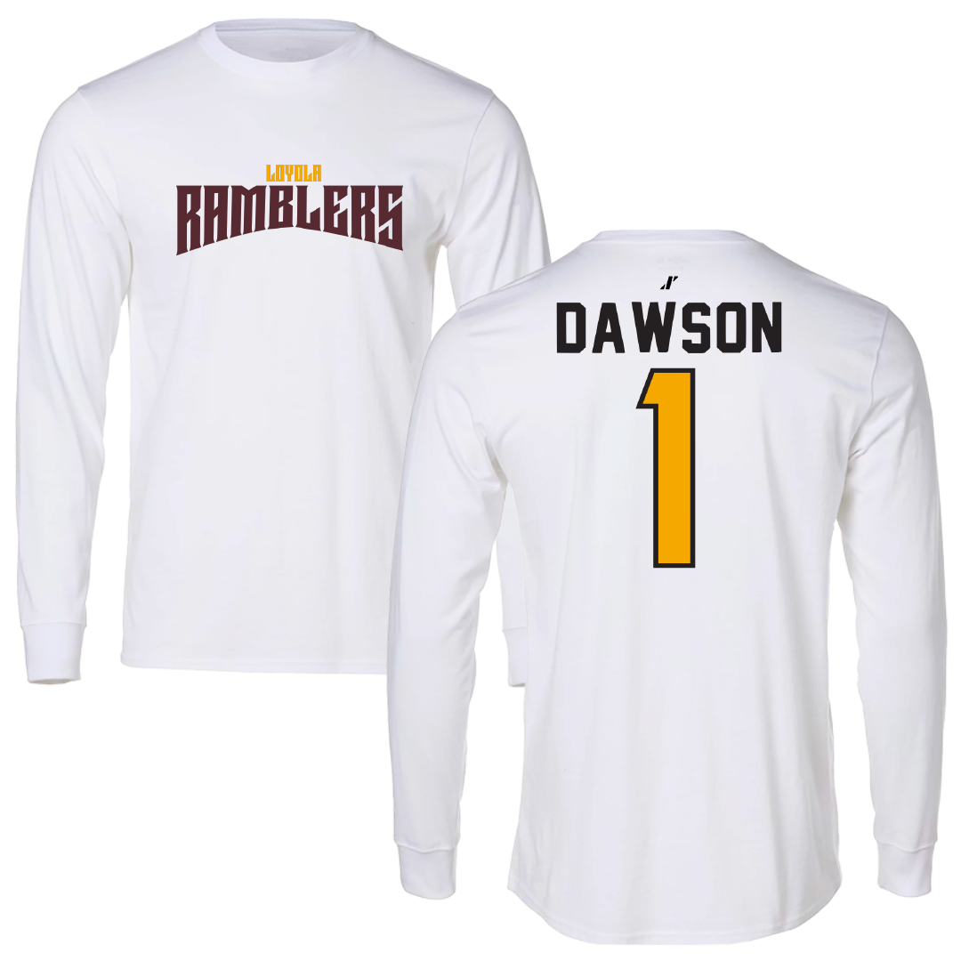 Loyola University-Chicago Basketball White Classic Long Sleeve - #1 Jayden Dawson
