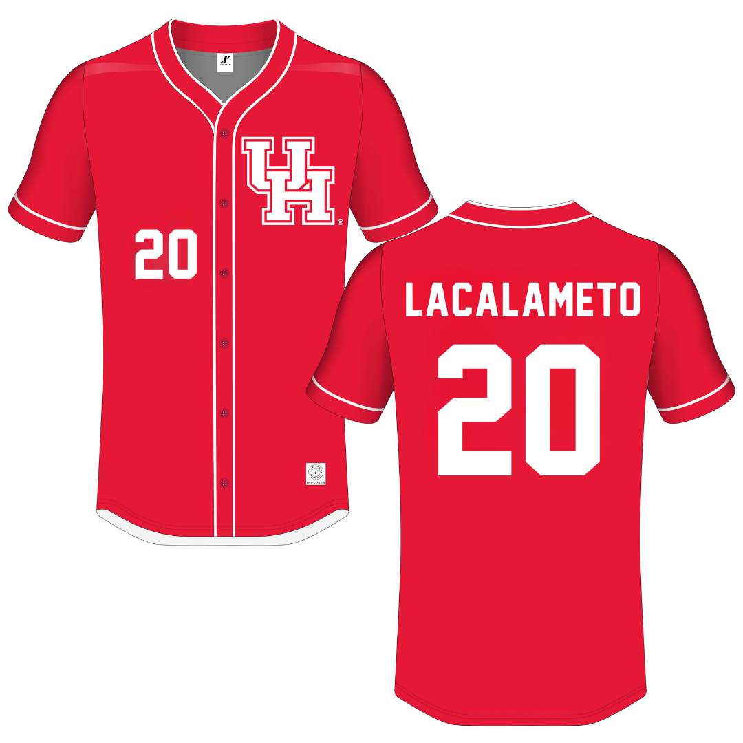 University of Houston Red Button-Down Jersey - #20 Kyle LaCalameto