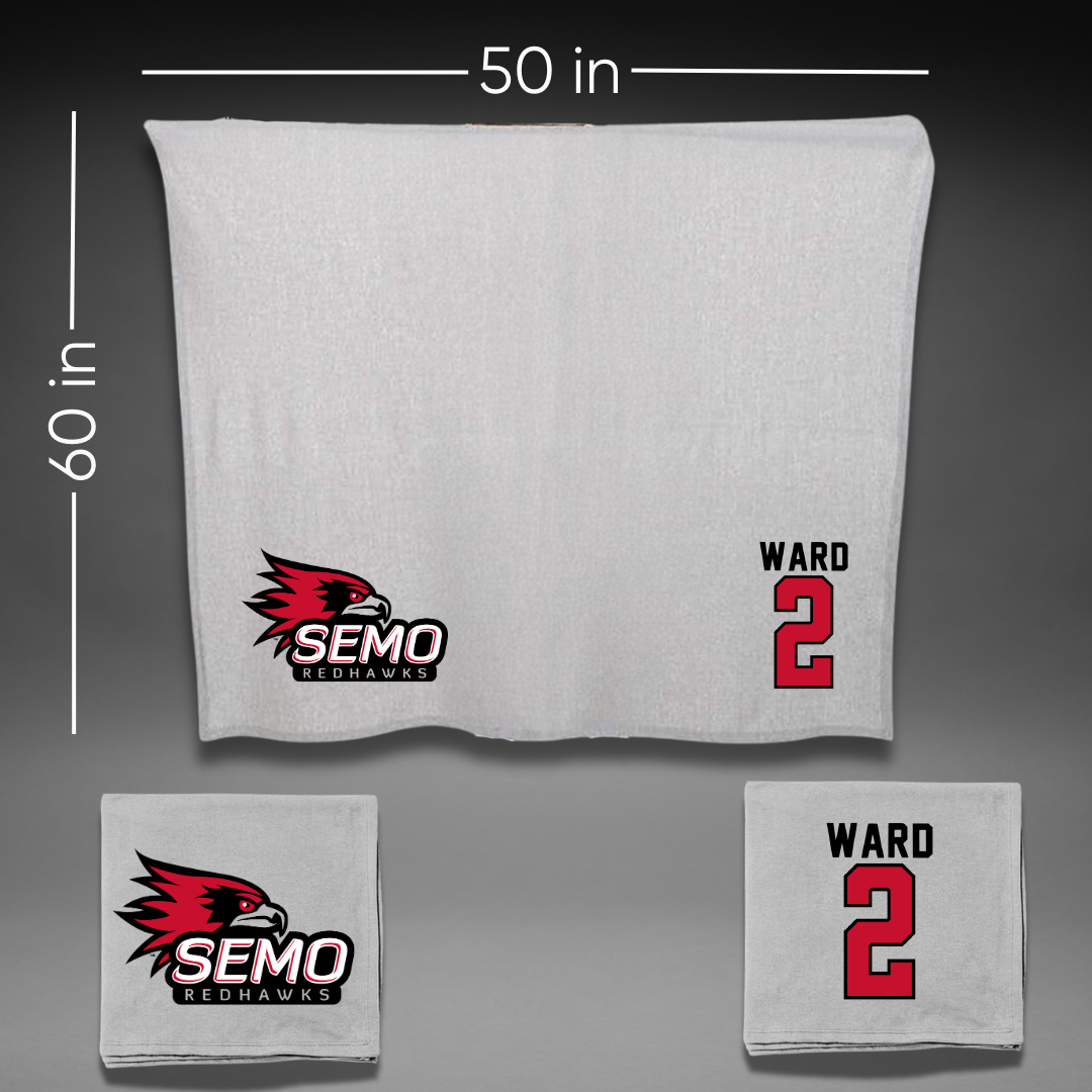 Southeast Missouri State University Basketball Gray Blanket - #2 BJ Ward