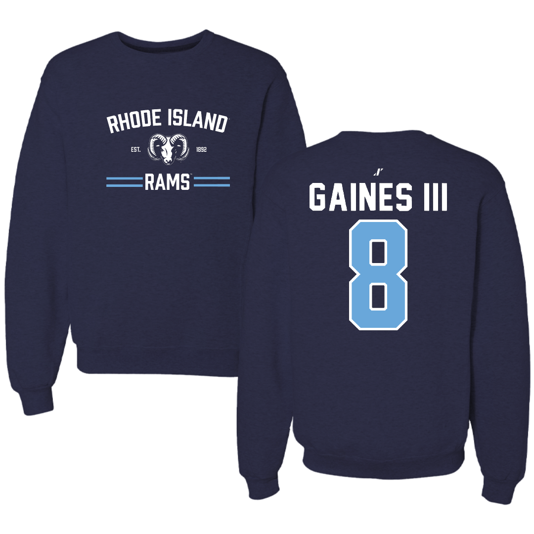 University of Rhode Island Football Navy General Crewneck - #8 Greg Gaines III