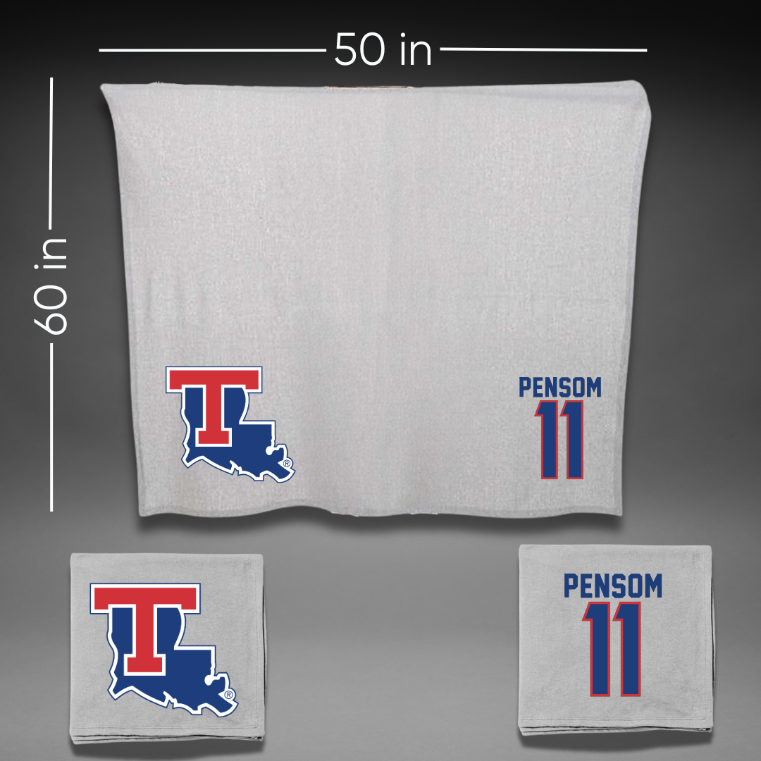 Louisiana Tech University Soccer Gray Blanket - #11 Madison Pensom