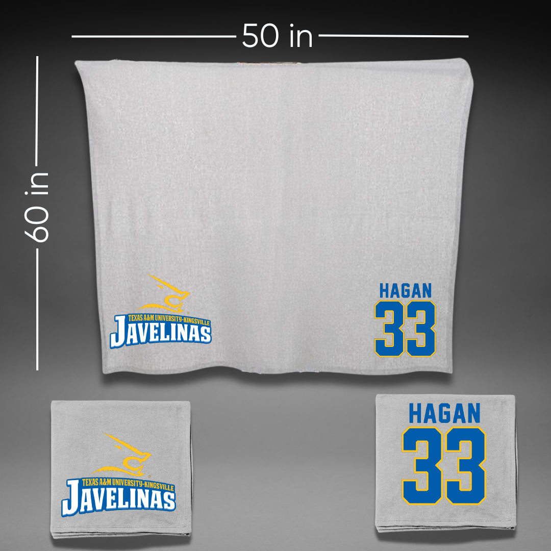 Texas A&M University-Kingsville Football Gray Javelinas Blanket - #33 Roger Hagan