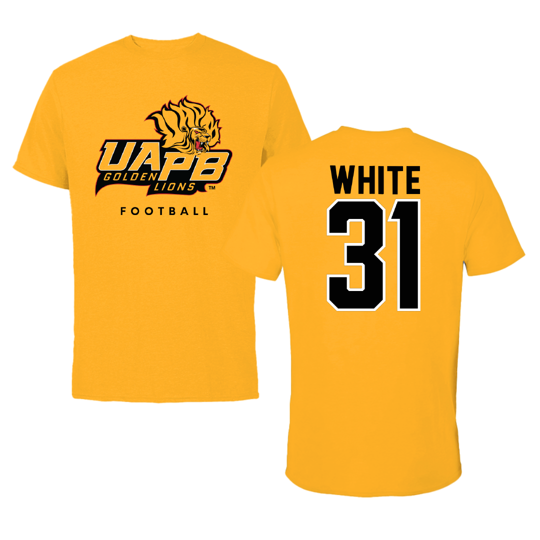 University of Arkansas-Pine Bluff Football Gold Performance Tee - #31 Jaylen White