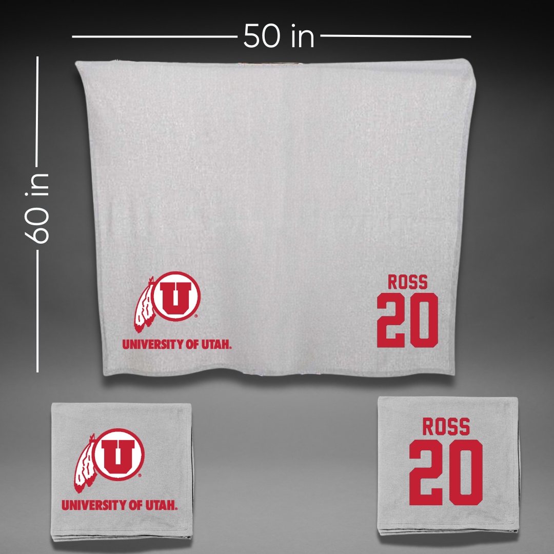 University of Utah Basketball Gray Blanket - #20 Reese Ross