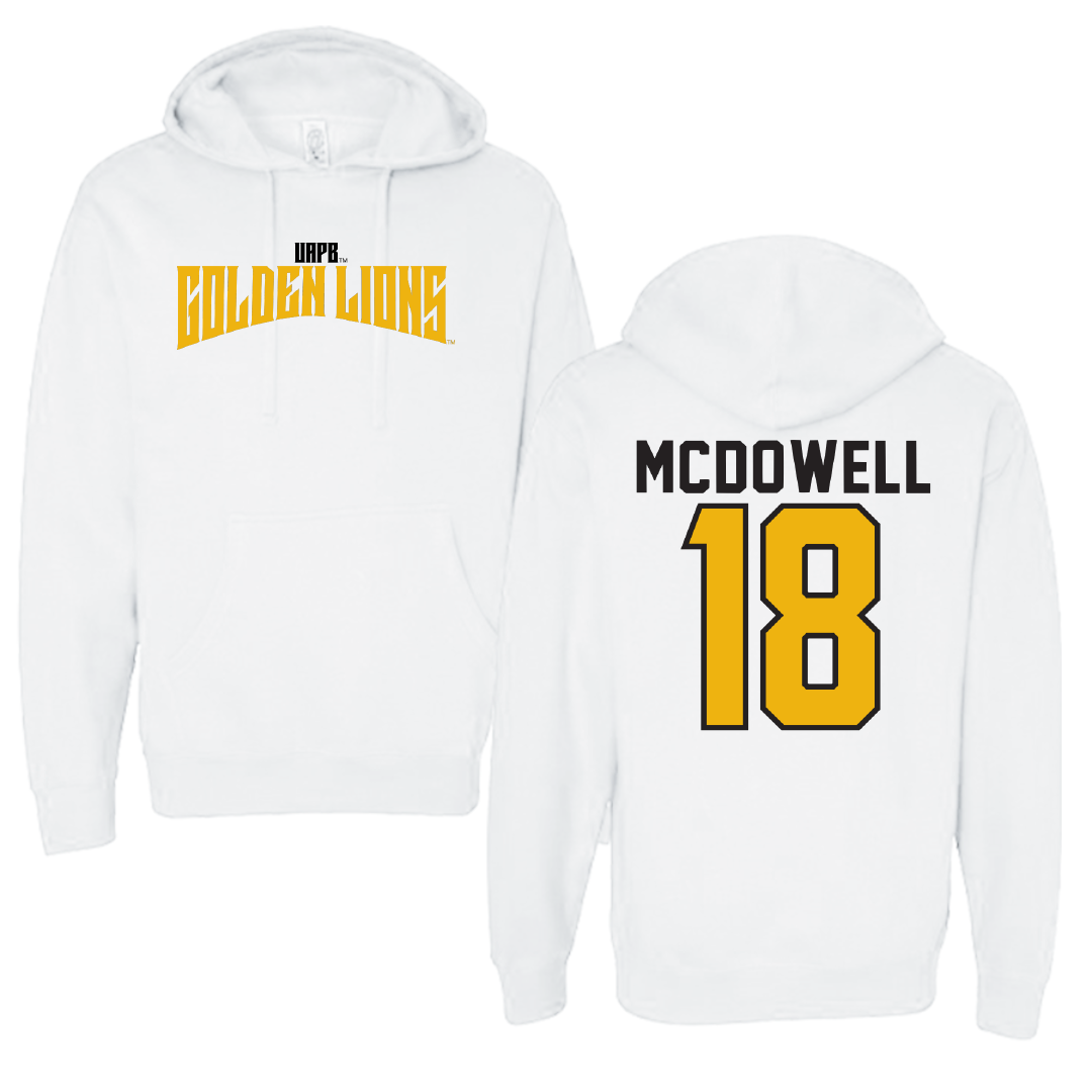 University of Arkansas-Pine Bluff Volleyball White Classic Hoodie - #18 Mackenzie McDowell
