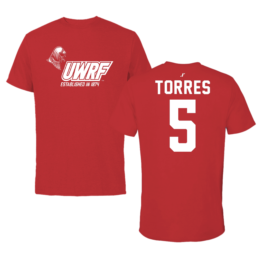 University of Wisconsin-River Falls Ice Hockey Red General Tee - #5 Aidan Torres