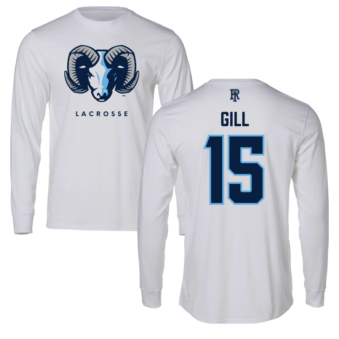 University of Rhode Island Lacrosse White Performance Long Sleeve - #15 Izze Gill