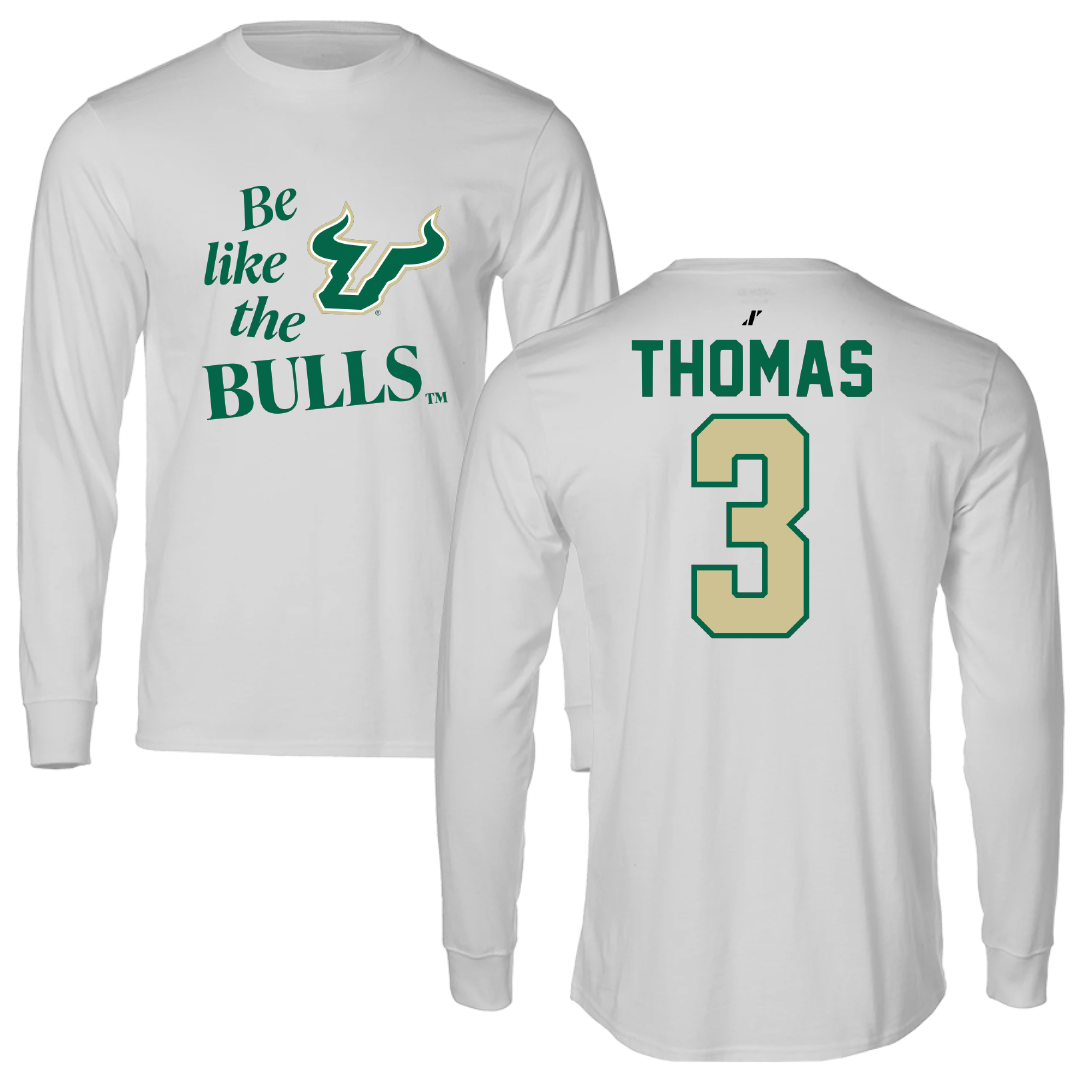 University of South Florida Volleyball Light Gray Be Like Us Performance Long Sleeve - #3 Miya Thomas