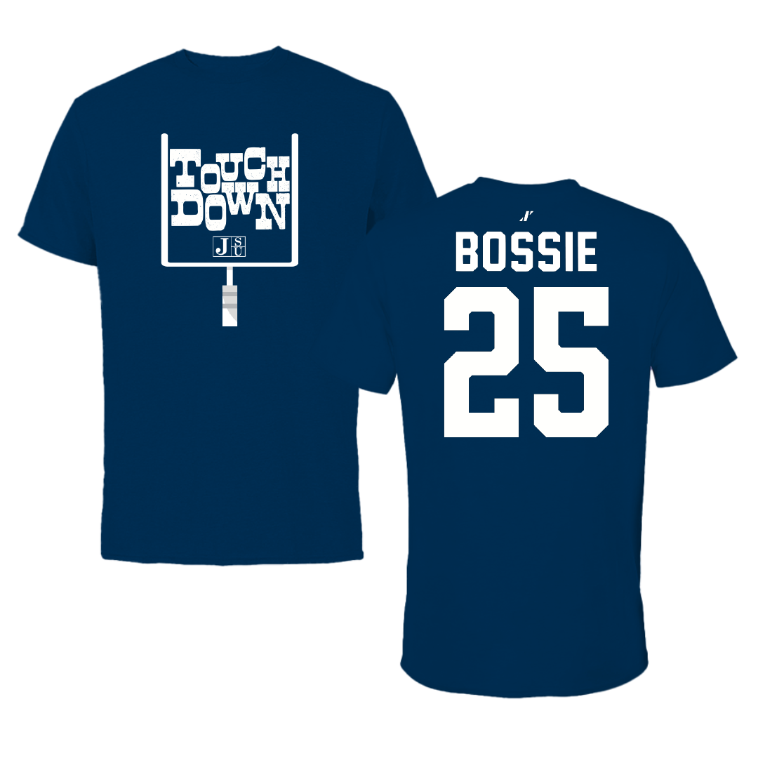 Jackson State University Football Navy Touchdown Tee - #25 Jaden Bossie