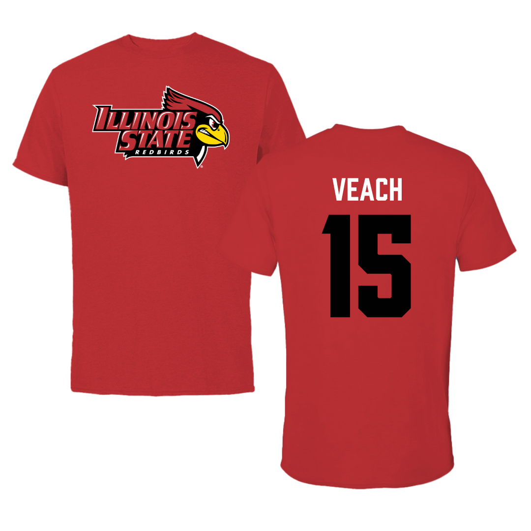 Illinois State University Basketball Red Redbird Performance Tee - #15 Taylor Veach