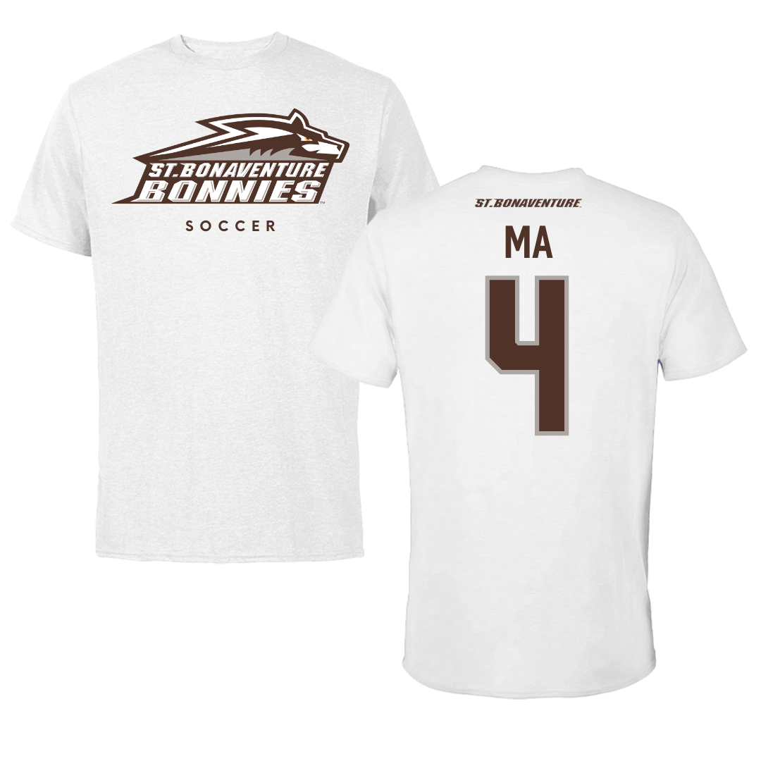 St. Bonaventure University Soccer White Tee - #4 Lilly Ma