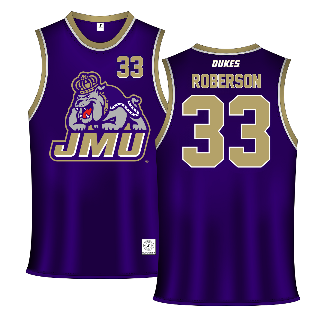 James Madison University Purple Basketball Jersey - #33 Jerrell Roberson