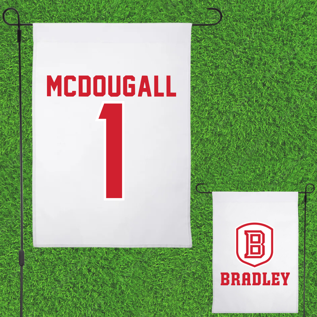 Bradley University Basketball White Garden Flag - #1 Claire McDougall