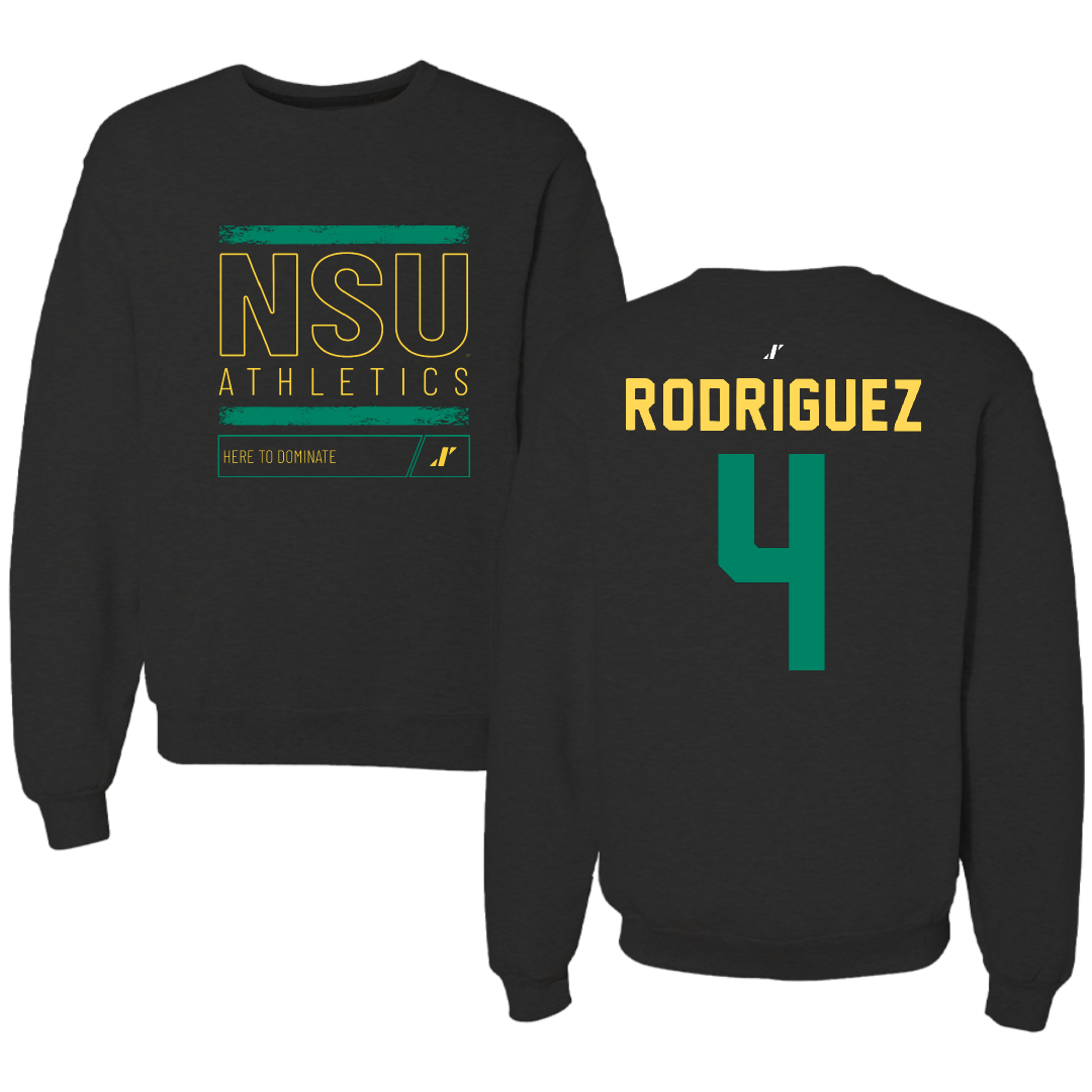 Norfolk State University Baseball Black Dominate Crewneck - #4 Raphael Rodriguez