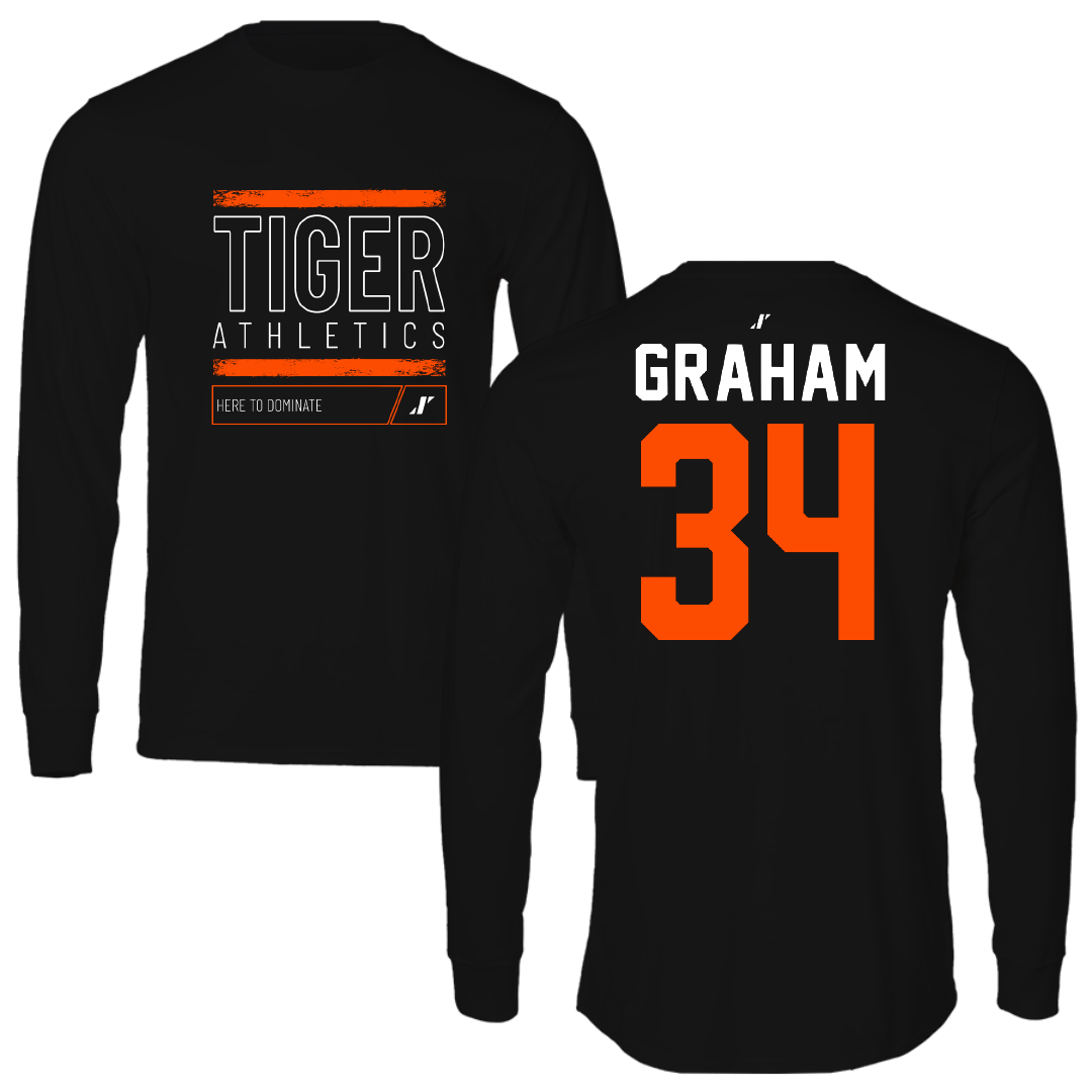 East Central University Football Black Dominate Long Sleeve - #34 Joshua Graham