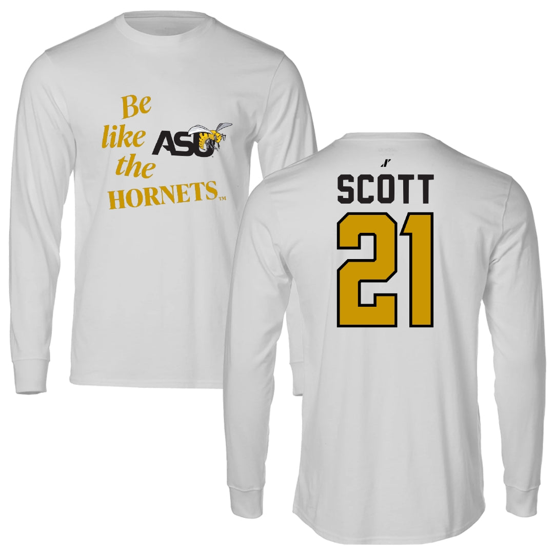 Alabama State University Softball Light Gray Be Like Us Long Sleeve - #21 Alana Scott
