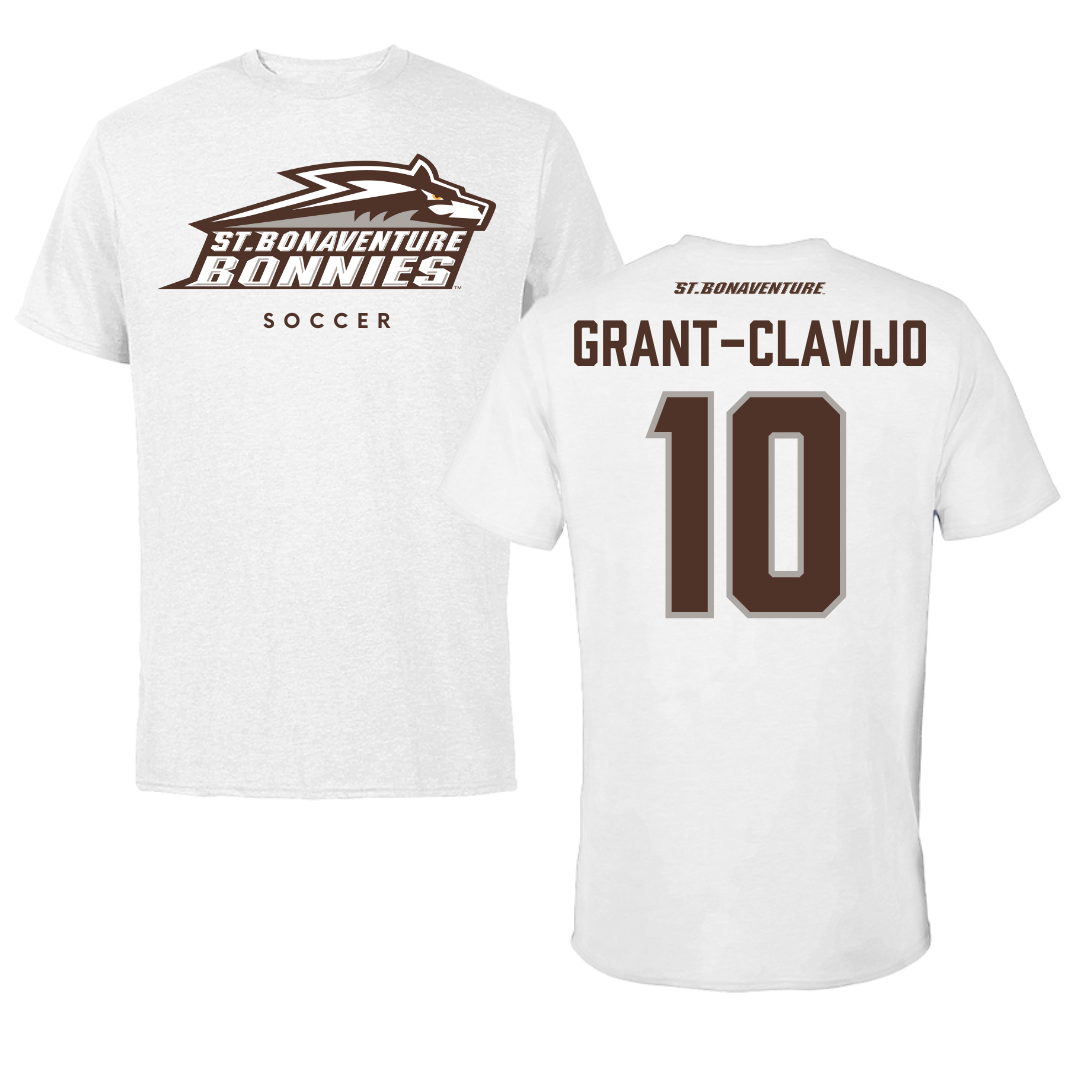 St. Bonaventure University Soccer White Tee - #10 Allie Grant-Clavijo