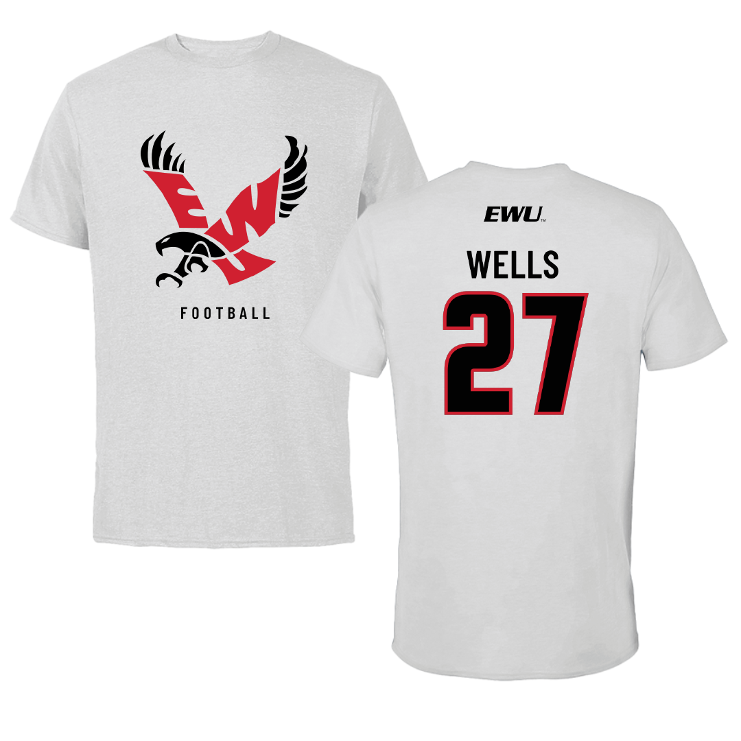 Eastern Washington University Football Light Gray Performance Tee - #27 DaJean Wells