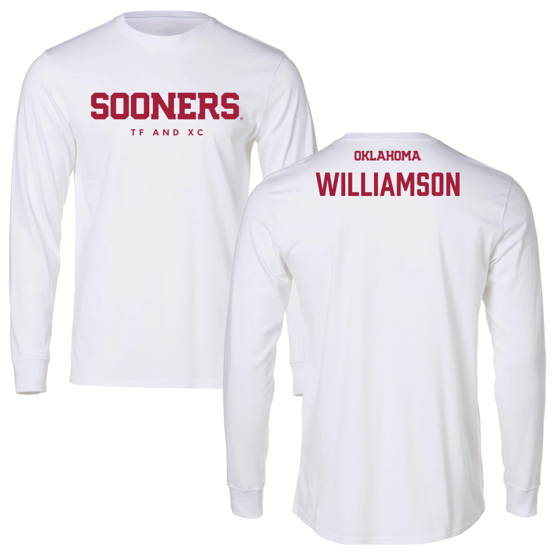 University of Oklahoma TF and XC White Sooners Performance Long Sleeve - Grace Williamson