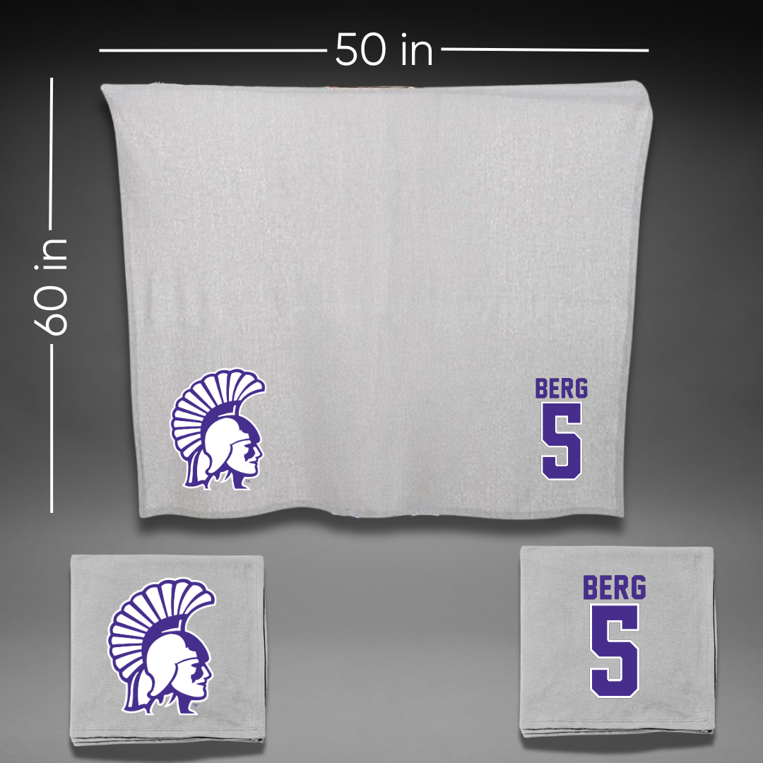 Winona State University Volleyball Gray Blanket - #5 Jayda Berg