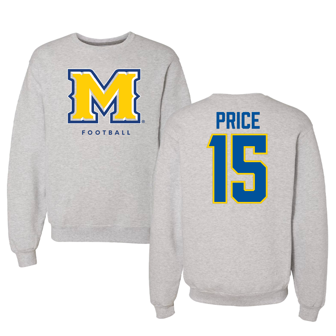McNeese State University Football Gray Crewneck - #15 Maurquel Price