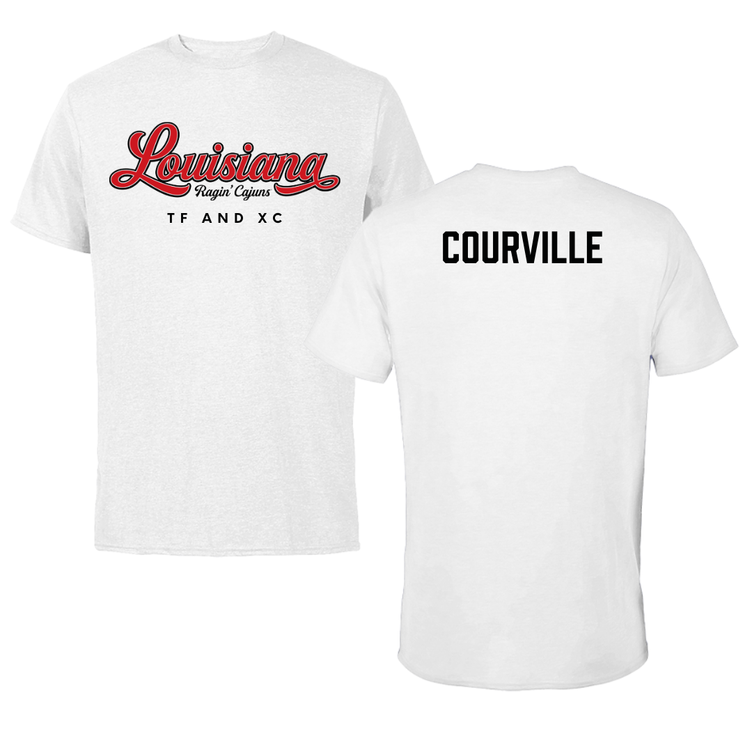 University of Louisiana at Lafayette TF and XC White Performance Tee - Juliana Courville
