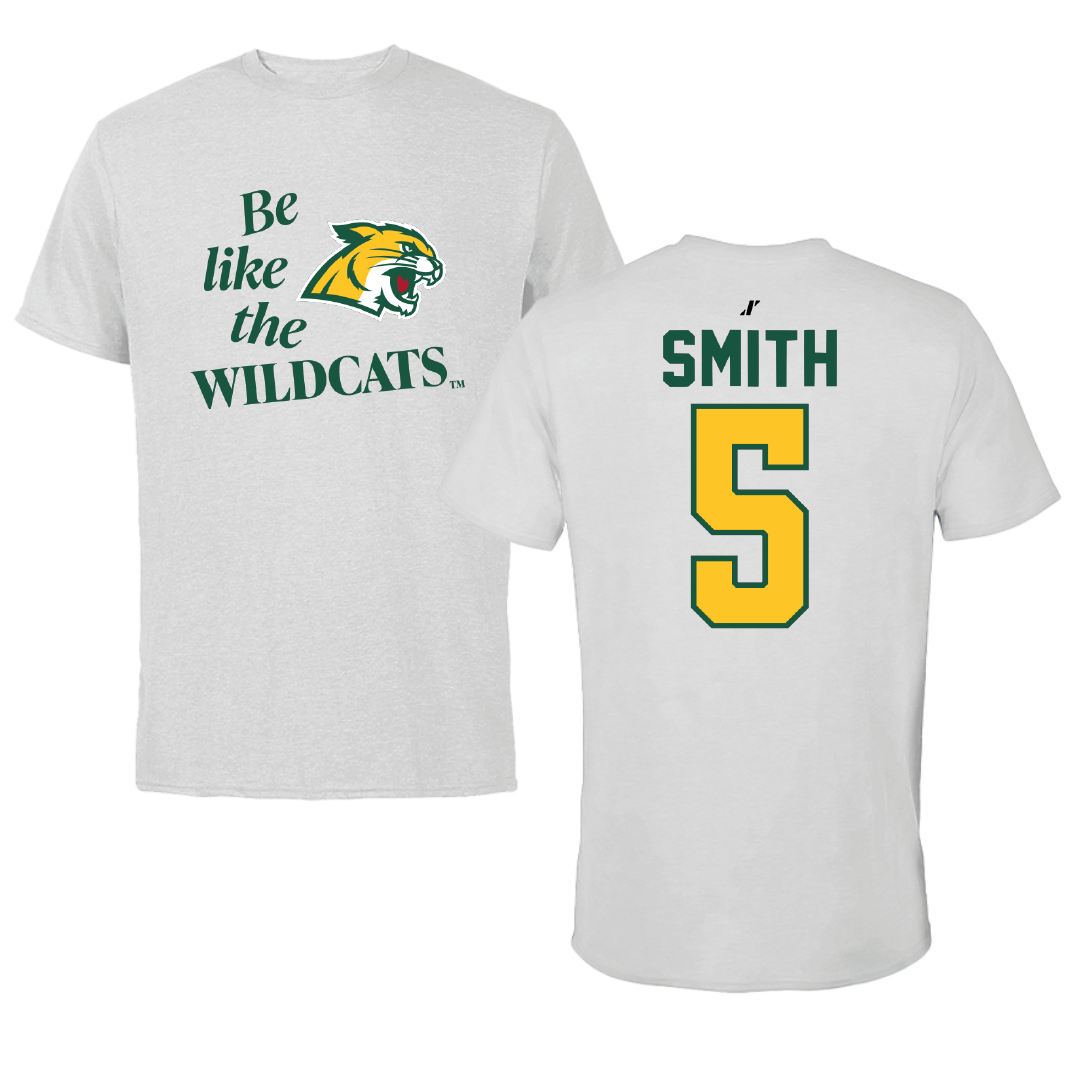 Northern Michigan University Basketball Light Gray Be Like Us Tee - #5 Carson Smith