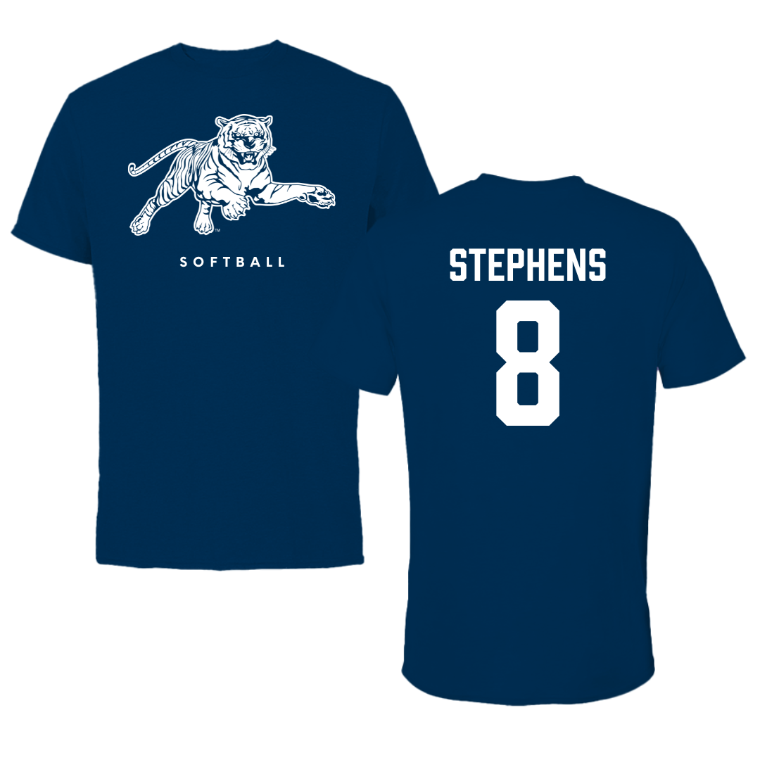 Jackson State University Softball Navy Tee - #8 Mari Stephens