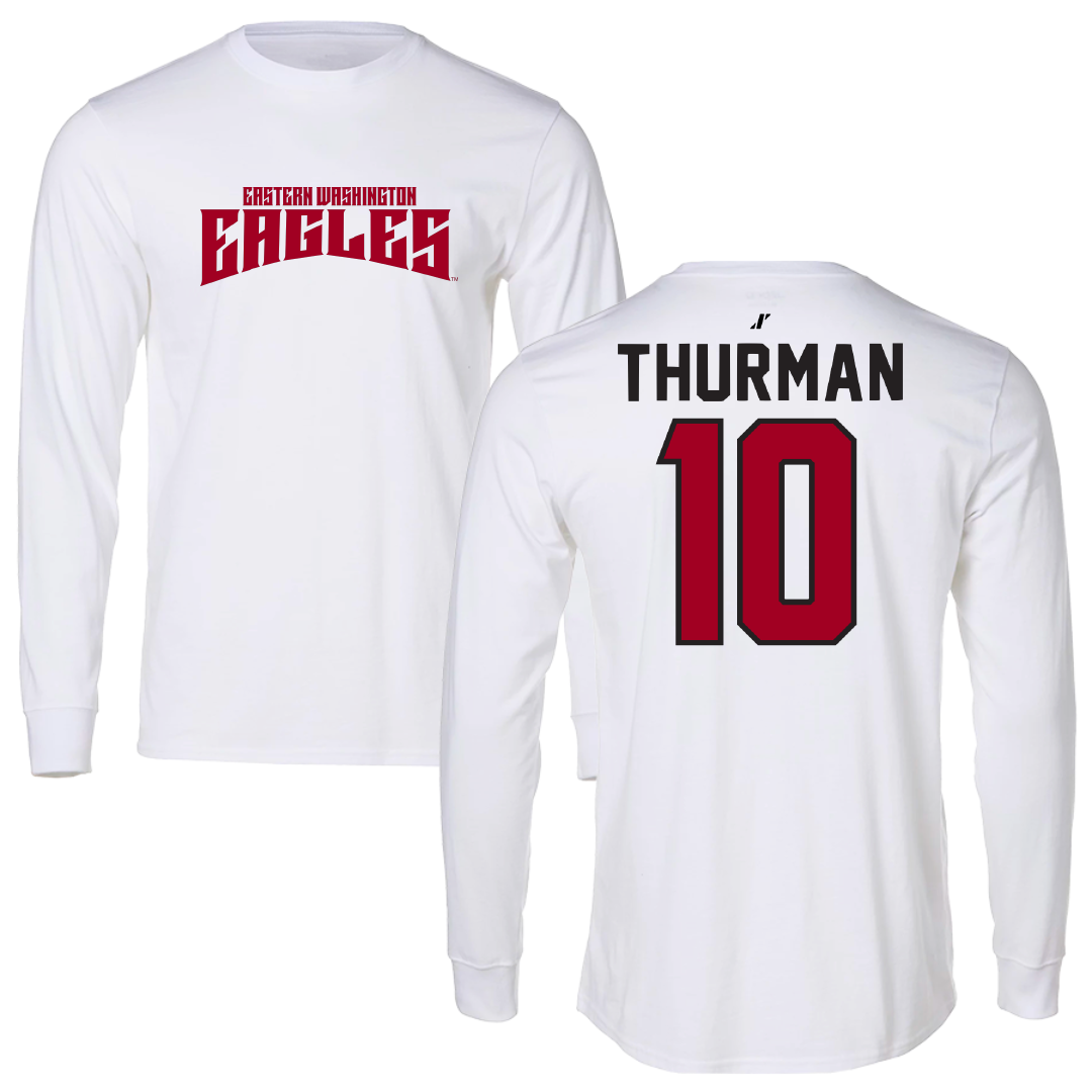 Eastern Washington University Football White Classic Long Sleeve - #10 Trevor Thurman
