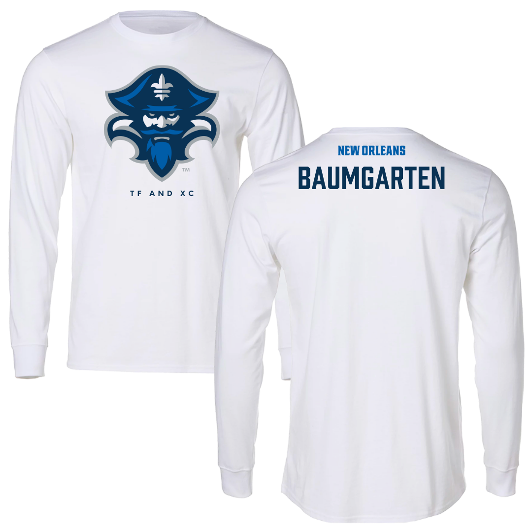 University of New Orleans TF and XC White Performance Long Sleeve - Helen Baumgarten