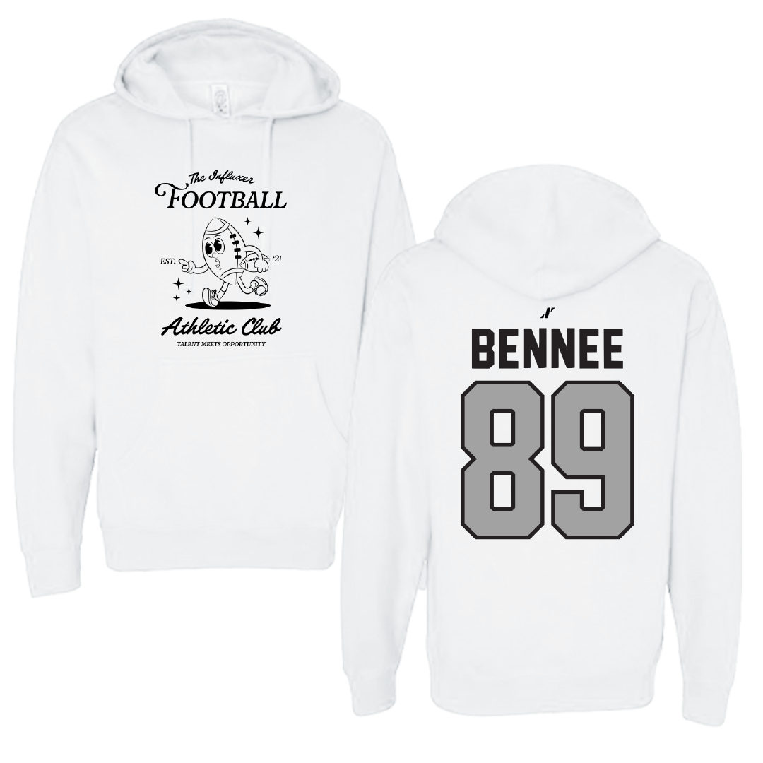 Football White Influxer Athletic Club Hoodie - #89 Noah Bennee