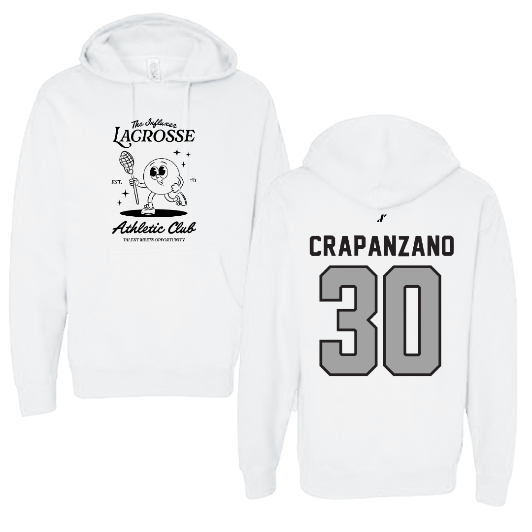 Lacrosse White Influxer Athletic Club Hoodie - #30 Christopher Crapanzano