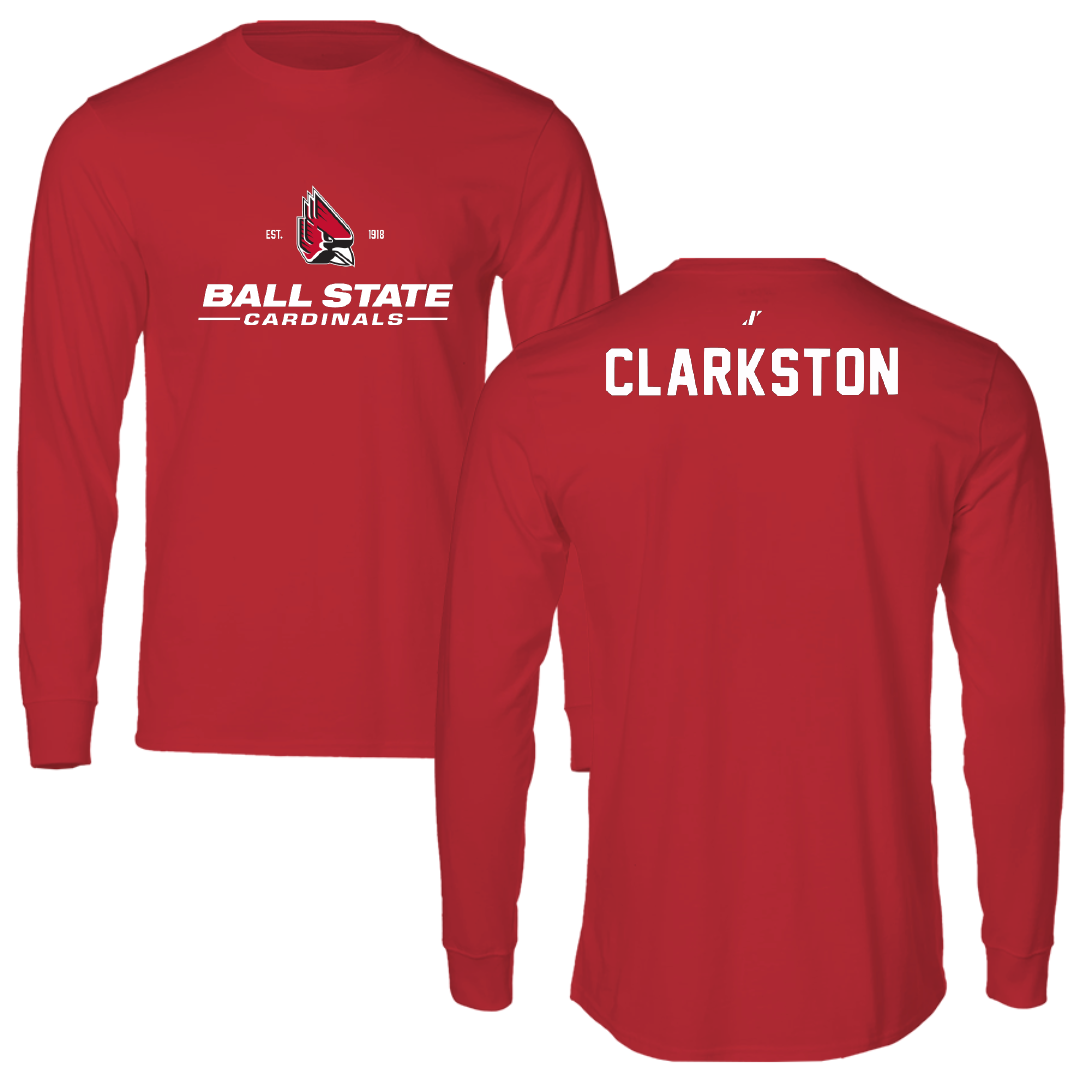 Ball State University Swimming & Diving Red General Performance Long Sleeve - Benjamin Clarkston
