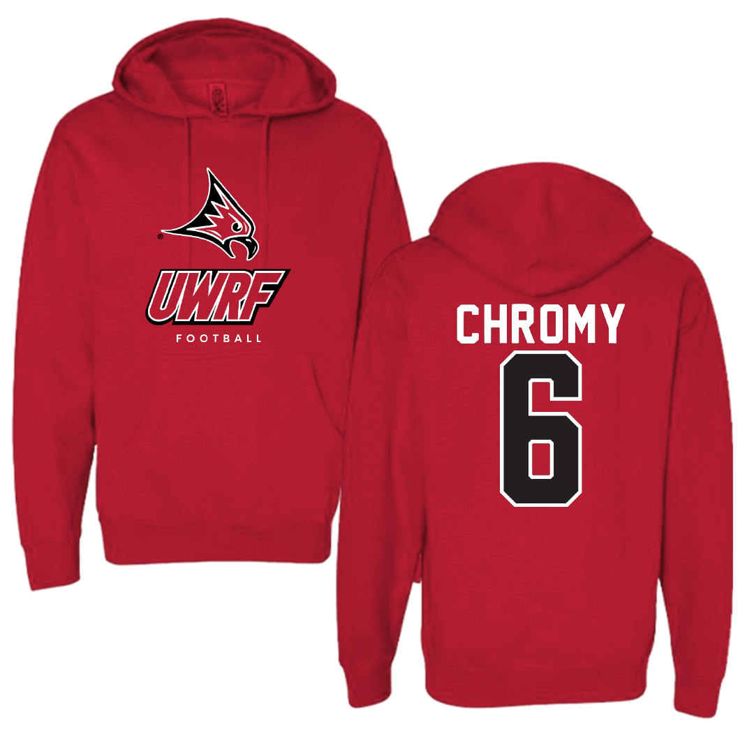 University of Wisconsin-River Falls Football Red Hoodie - #6 Ethan Chromy
