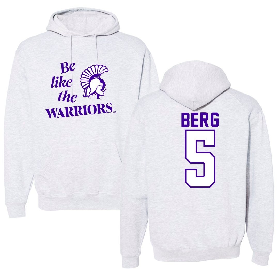 Winona State University Volleyball Light Gray Be Like Us Hoodie - #5 Jayda Berg