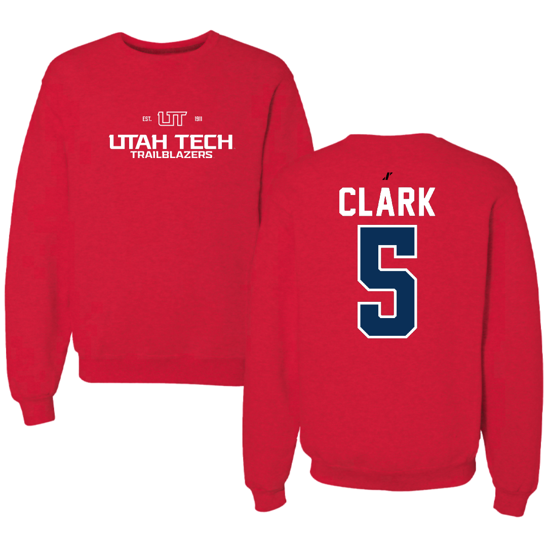 Utah Tech University Baseball Red General Crewneck - #5 Cayden Clark