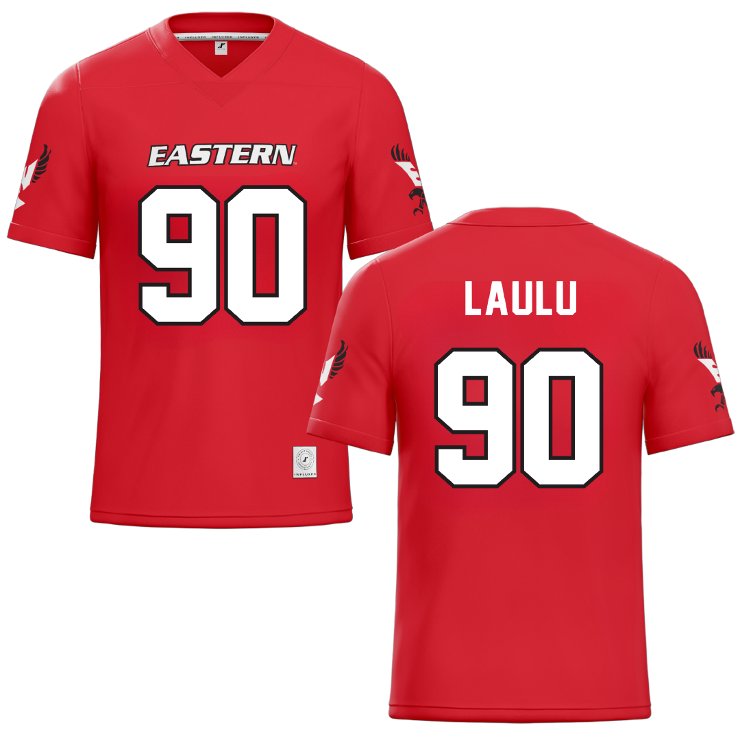 Eastern Washington University Red Football Jersey - #90 Justis Laulu