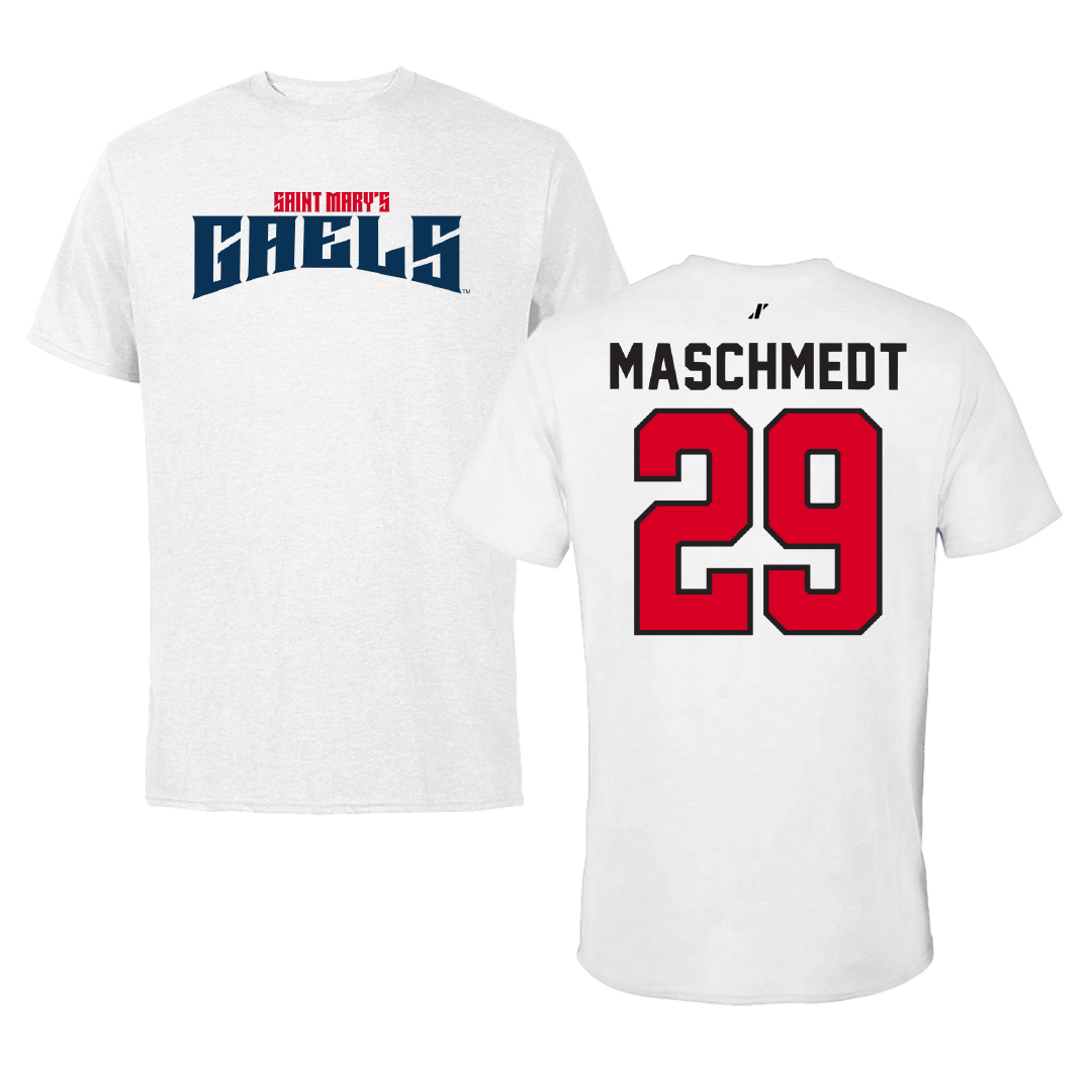 Saint Mary's College of California Soccer White Classic Performance Tee - #29 Will Maschmedt
